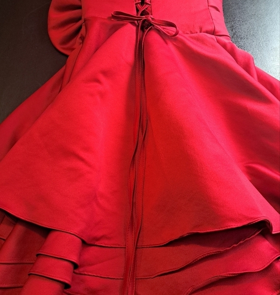 Landy Bridal Wine Strapless Satin Dress Sorority Winter Formal Size Small - Picture 13 of 16